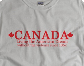 Canadian Shirts for Men and Women Canada T Shirts Living the Dream Tshirt Canada Day T-shirts for Him or her