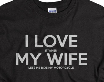 Motorcycle shirt gift for dad motorcycle tshirt motorbike I LOVE it when MY Wife® shirt motor cycle gift for daddy or husband