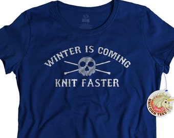 Knitting Gifts - Christmas Gift for Mom, gift for Daughter, Knitters Tshirt - Knitting T Shirt, Skull and crossbones, funny t-shirt