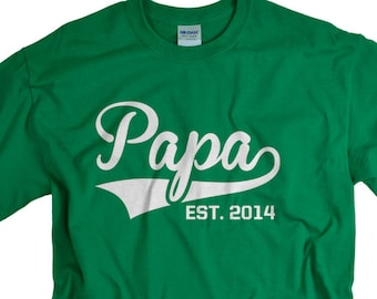 Papa Shirt - Gifts for Papa est 2014 Gift for Dad Father - New Father Tshirts