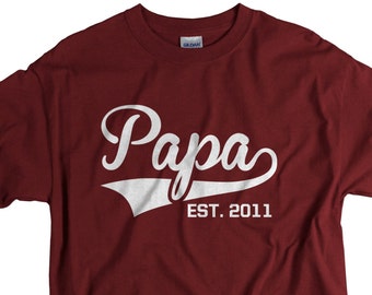 Father's day gift Papa est 2011 birthday gift for father father's day shirts for men tee for dad papa father