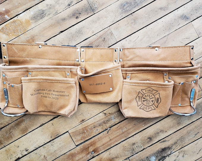 Featured listing image: Gift For Firefighter | Personalized Tool Belt | Retirement Gift For Fireman | Firefighter Gifts | Fireman Gifts | Thin Red Line