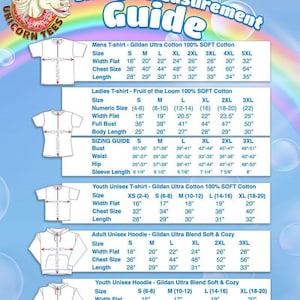 Puede incluir: Tabla de tallas para camisetas y sudaderas con capucha. La tabla muestra el ancho, la talla del pecho y la longitud de cada talla en pulgadas. La tabla tambi&eacute;n incluye la talla num&eacute;rica para las camisetas de mujer.