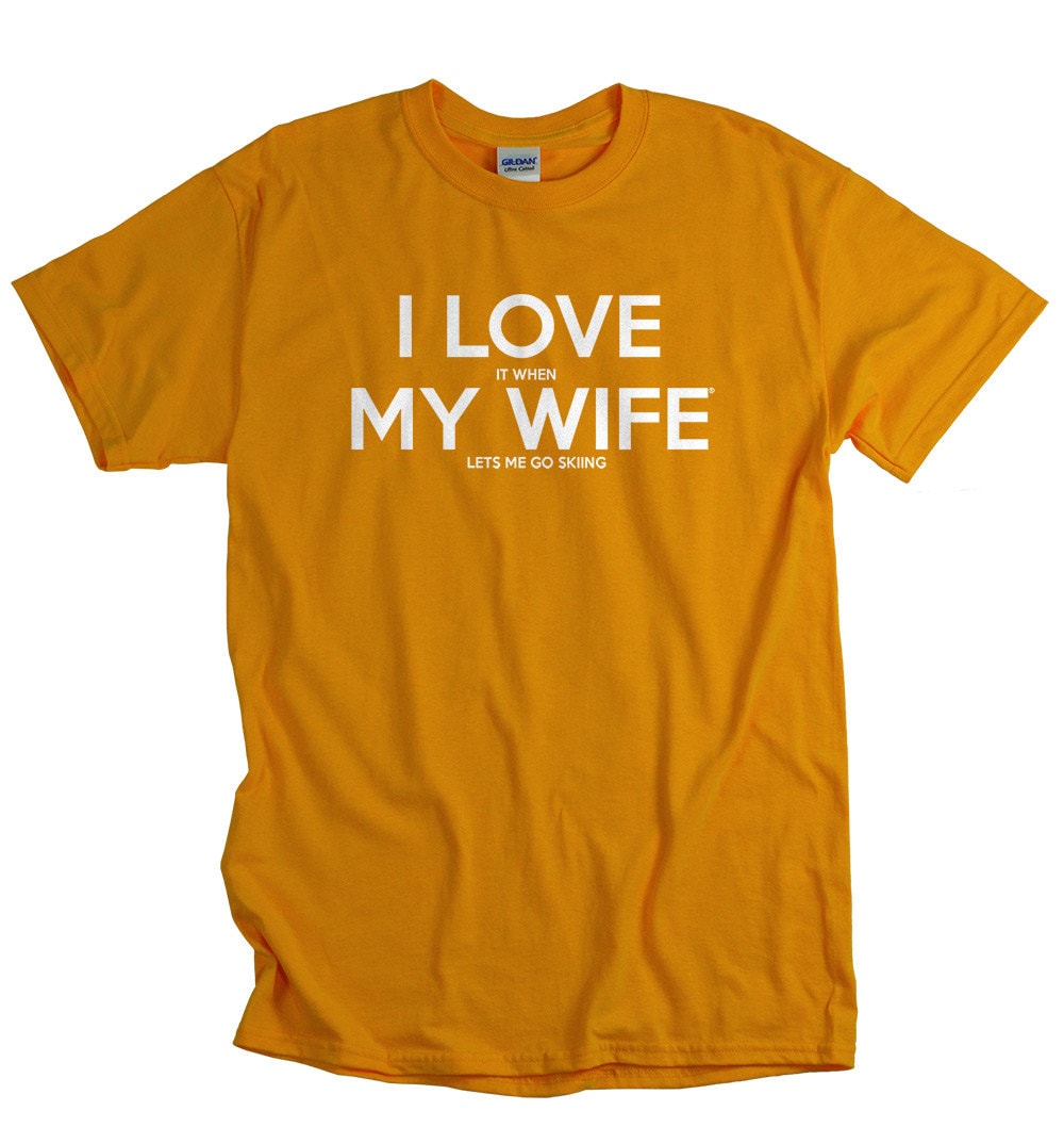 Skiing Gift for Husband Shirts for Men Funny Love Wife - Etsy