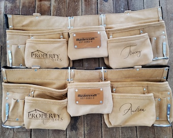 Personalized Tool Belt | Set of 2 | Corporate Gifts | Gift for Business Partner | Gift for Employee | Monogram Gift Ideas | Leather Gifts