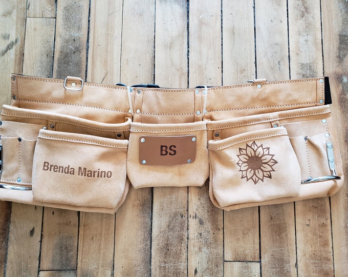 Featured listing image: Custom Logo Gifts | Personalized Leather Tool Belt | Branded Gifts | Corporate Gift | Engraved Gift | Employee Gift | Company Logo