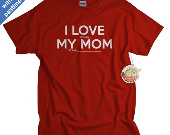 Funny Tshirt for Boys - Personalized Gifts for Kids - I Love My Mom T-shirt - ADD Any Activity!!