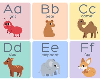 ABC Printable Cards for Kids | Alphabet Flashcards | Preschool Learning | Homeschool Printable | Instant Download