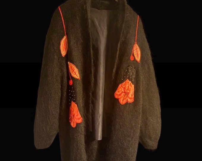 True Vintage 1980s Mohair Cardigan/Coatigan - Oversized