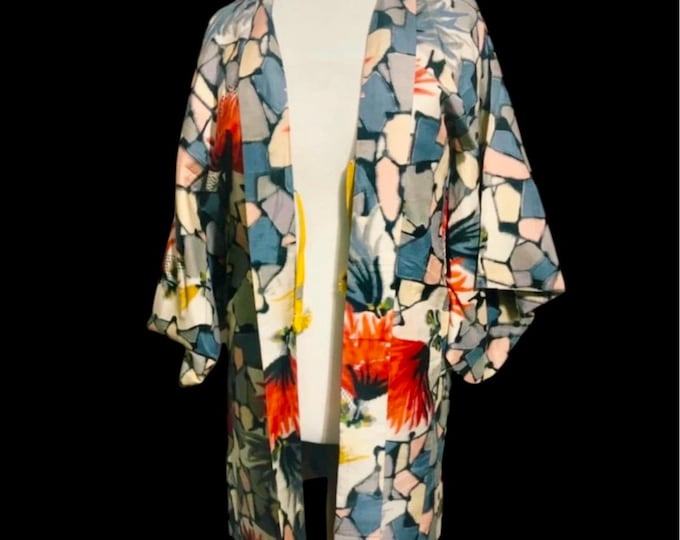 True Vintage 100% Silk Kimono - Free Size
