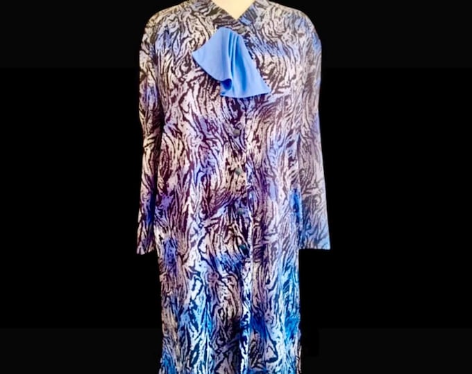 True Vintage 1980s Animal Print Dress - Size 18