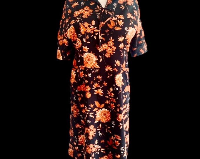 True Vintage 1970s Midi Dress - Size 10-12