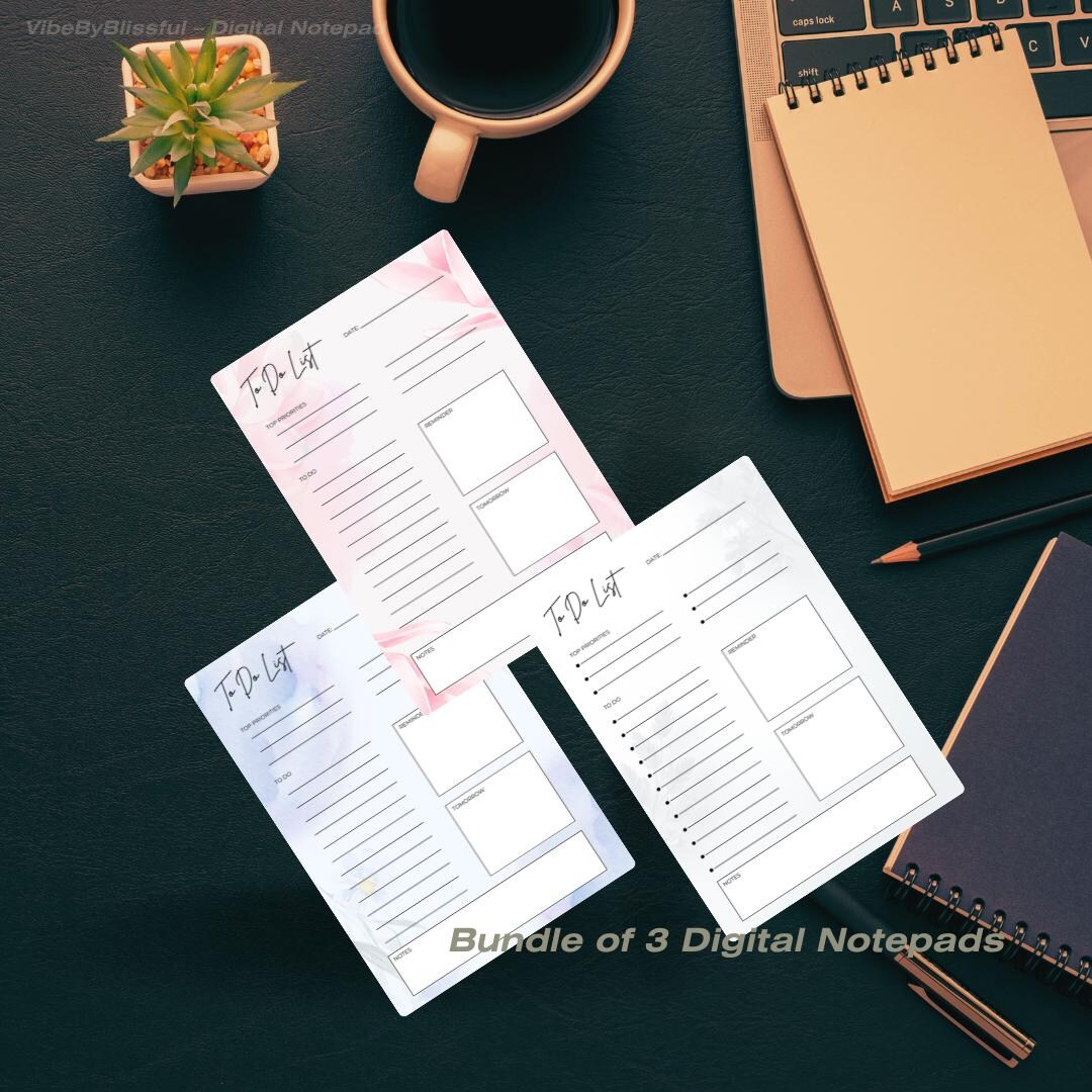 5.5 × 8.5 in Digital Notepad | Printable & Digital | Includes 3 ...