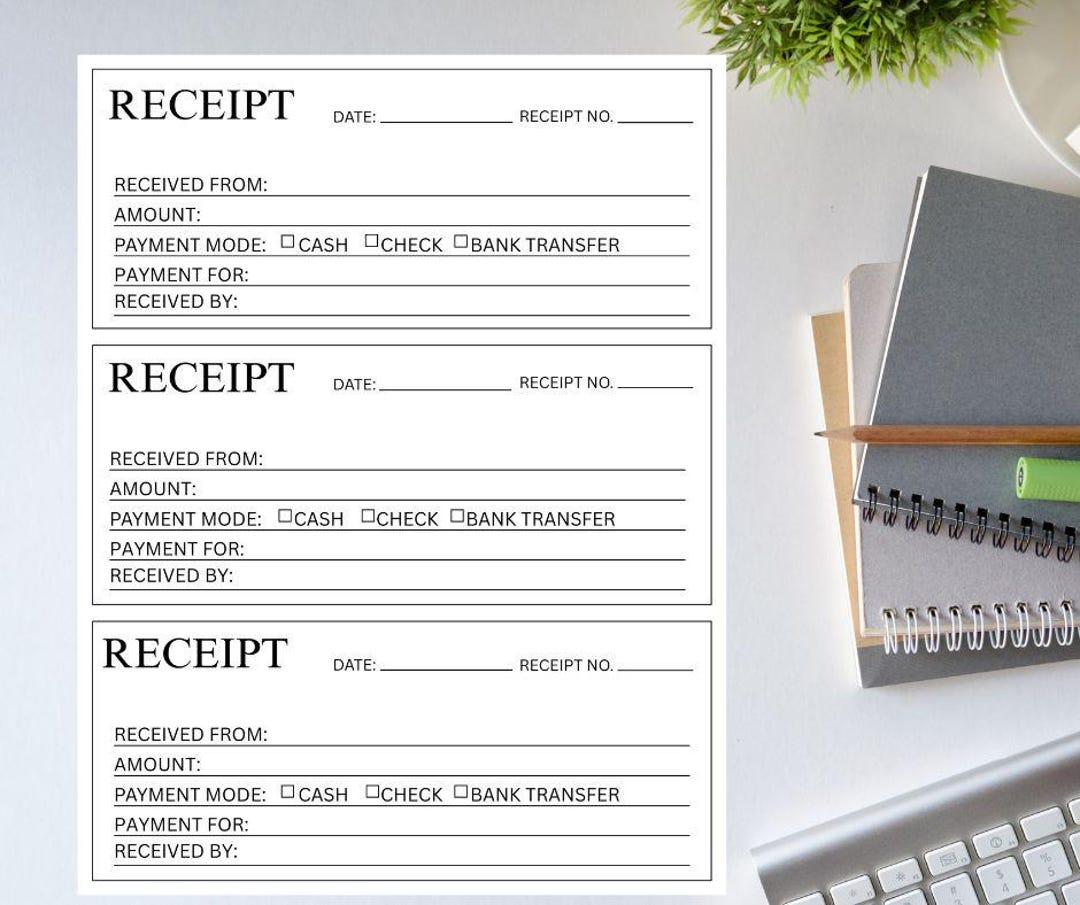 Editable Payment Receipt Template, Fillable PDF, Canva Template ...