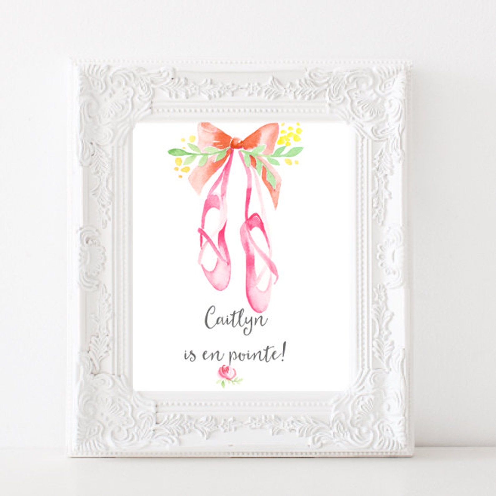 ballerina personalized digital print diy home decor wall art ballet printable nursery decor girls room print. light or dark comp