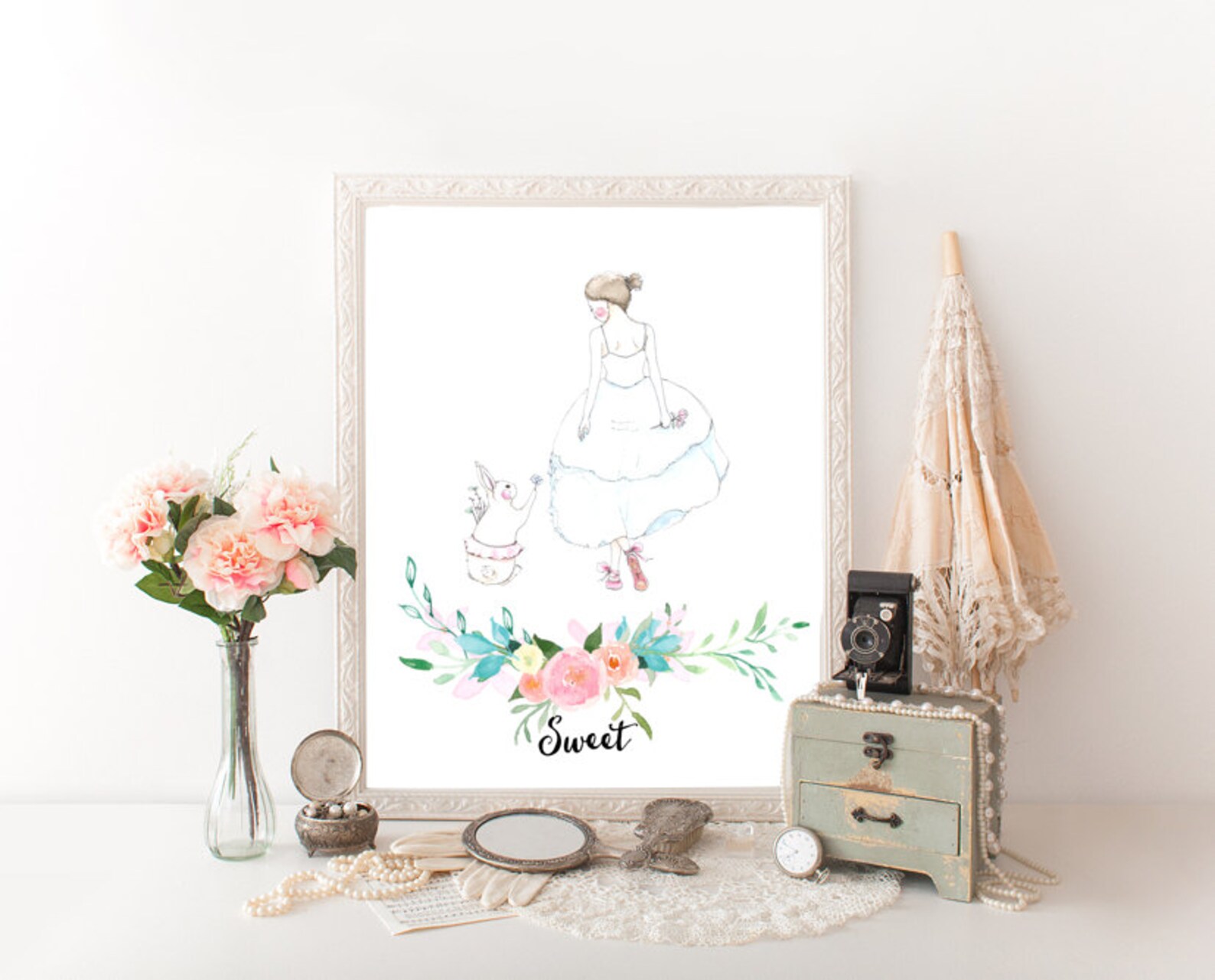 ballerina personalized digital print diy home decor wall art ballet printable nursery decor girls room print. light or dark comp