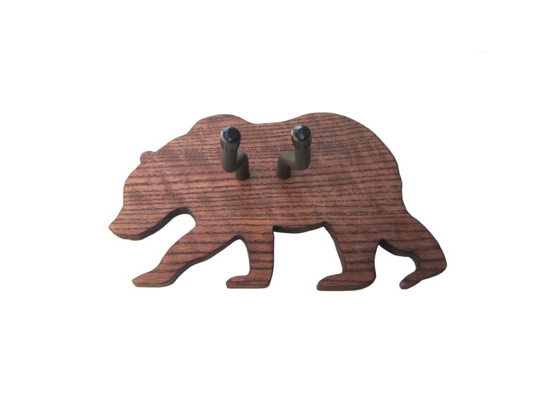 BEAR GUITAR HANGER / Handmade Wood Grizzly Bear Wall Guitar Hanger / Wood Burned Edges image 2