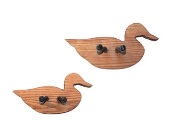 DUCK GUITAR HANGERS / Duck & Little Duck Set / Wood Burned Edges