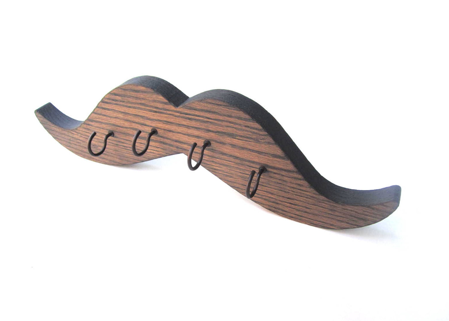 MUSTACHE KEY RACK / Wood Burned Edges Etsy