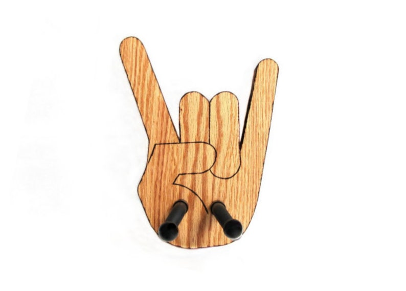 GUITAR HANGER / Rock On / Woodburned Edges image 1