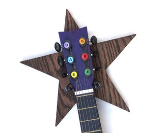 GUITAR HANGER / STAR / Wood Burned