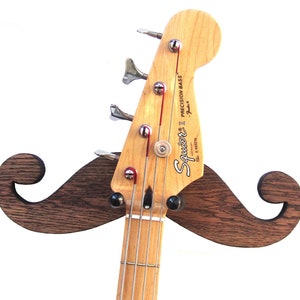 MUSTACHE GUITAR HANGER / Handmade Wood Guitar Hanger / Wood Burned image 3