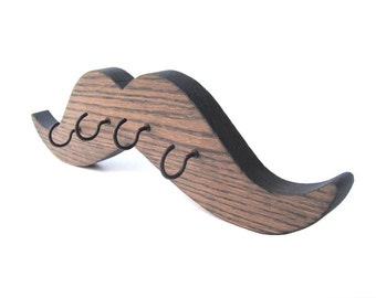 MUSTACHE KEY RACK / Wood Burned Edges