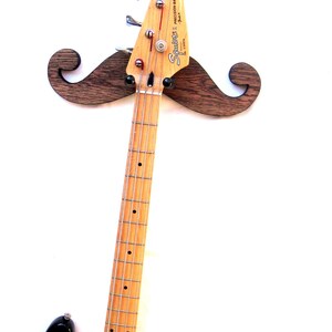 MUSTACHE GUITAR HANGER / Handmade Wood Guitar Hanger / Wood Burned image 2