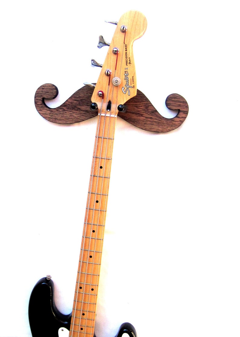 MUSTACHE GUITAR HANGER / Handmade Wood Guitar Hanger / Wood Burned image 2