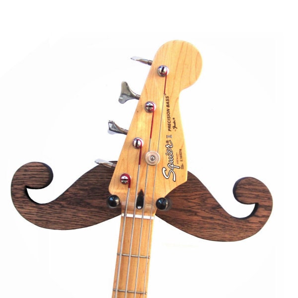 MUSTACHE GUITAR HANGER  / Handmade Wood Guitar Hanger / Wood Burned