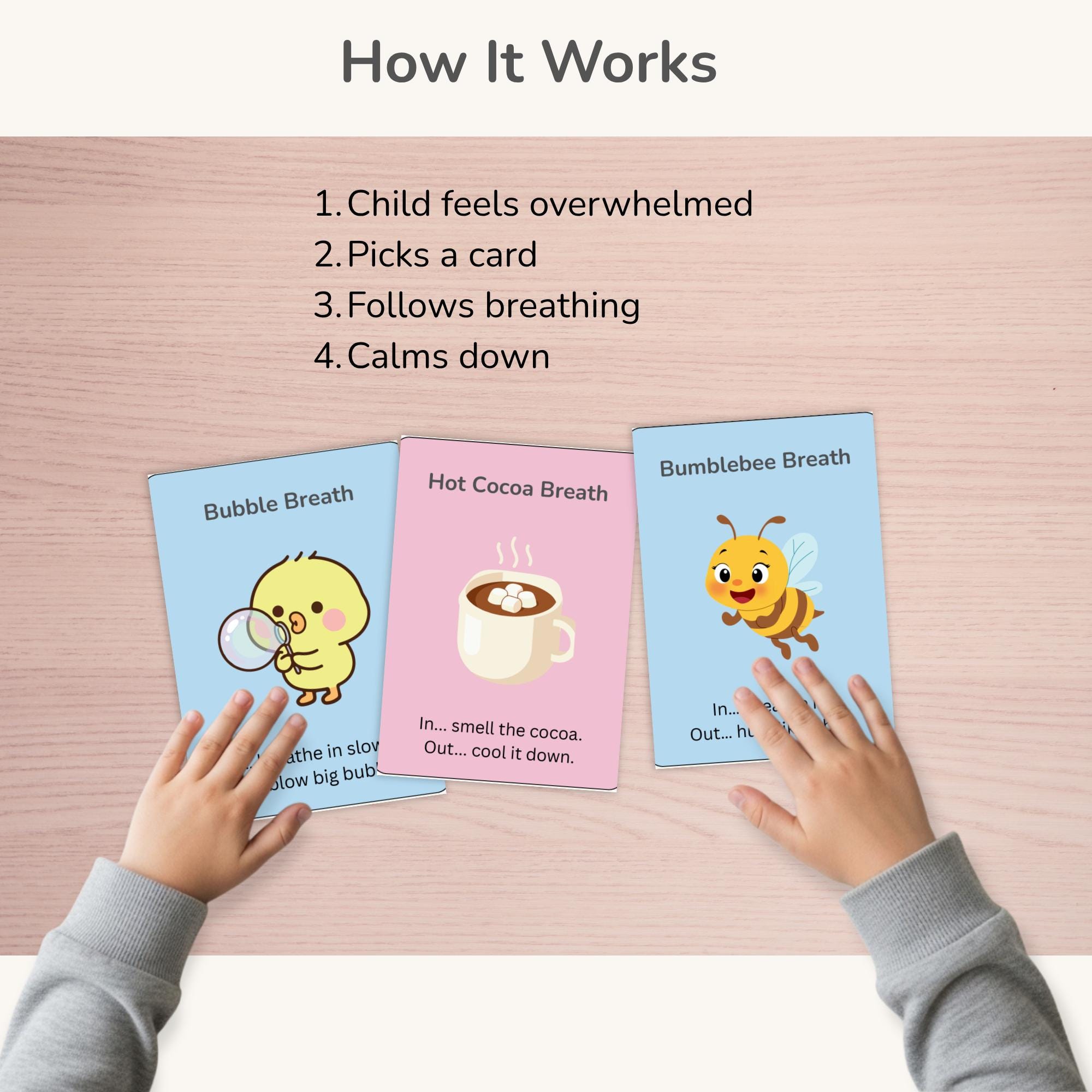 Calm Down Cards for Kids Printable, Breathing Cards for Toddlers ...