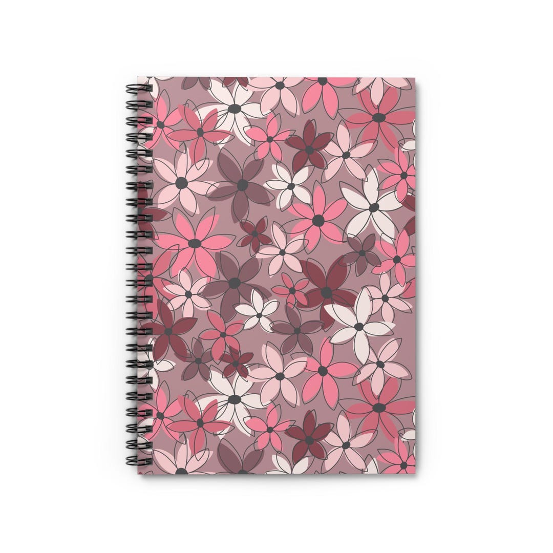 Pink Floral Pattern Spiral Notebook | Ruled Journal - Etsy