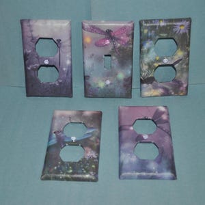Set med 5 Dragon Fly-brytare och uttagsplattor