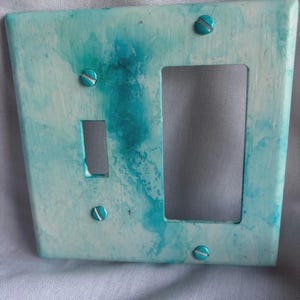 Decorative Double Switch Plate - Toggle/Decora - in teal splatter