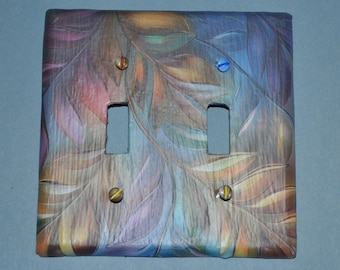 Double colorful switch plates with multi colors and leaves