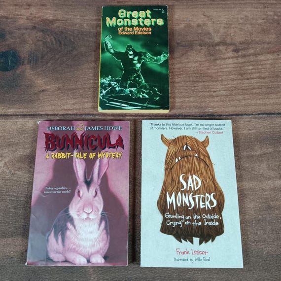 Great Monsters of the Movies Edward Edelson Bunnicula Sad Monsters Books Lot