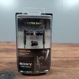 Sony MDR XB20EX Extra Bass Stereo Headphones Black In Ear Earbuds image 1