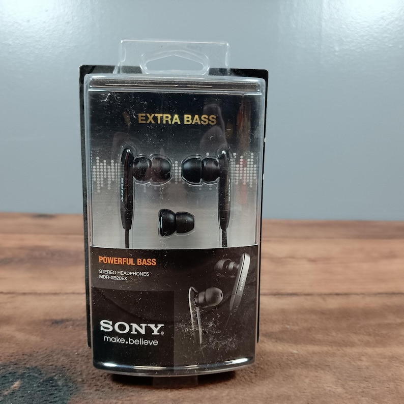 Sony MDR XB20EX Extra Bass Stereo Headphones Black In Ear Earbuds image 1