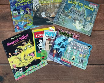 Usborn Us Kids Scholastic Kids Halloween Bücher Bundle Lot Zombie Sticker Buch