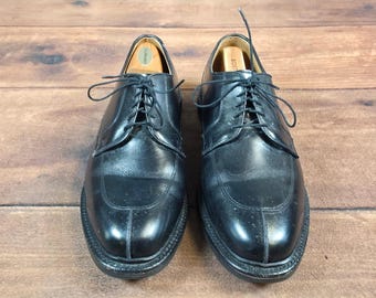 Allen Edmonds Split Toe Oxford Mens 10 Black Excellent Leather Dress Shoes