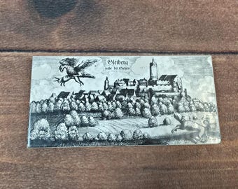 Gail Art Tile Decorazione per la casa Bianco e nero Eccellente Castello di Gleiberg Germania Incisione