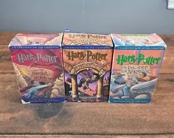 Colección de audiolibros de Harry Potter en casete, años 1-3, multicolor, edición limitada, narrada por Jim Dale.