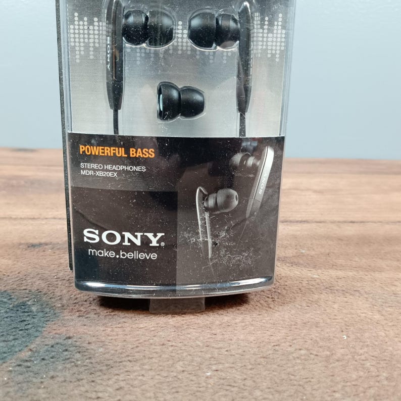 Sony MDR XB20EX Extra Bass Stereo Headphones Black In Ear Earbuds image 2