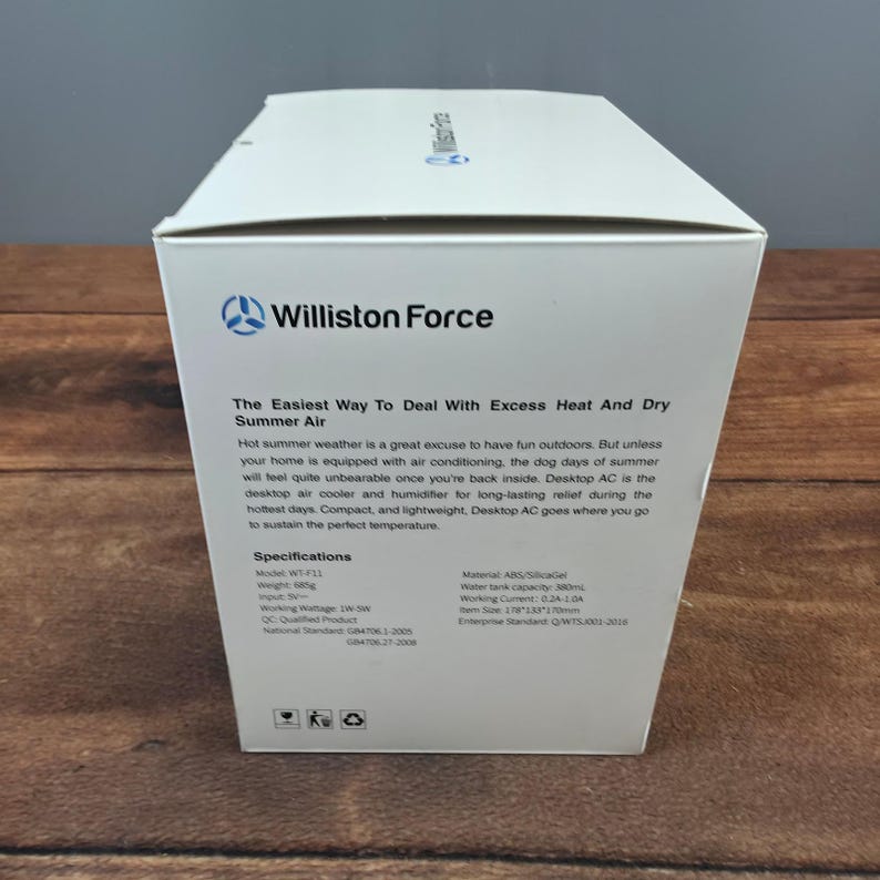 Williston Force Desktop AC F11 Personal Cooler OS White New Portable USB Fan image 4