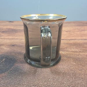 Ronald Reagan Signature Presidential Seal Coffee Mug Smoked Glass Gold Rim image 3
