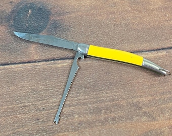Sabre Fishing Pocket Knife Mens OS Yellow Good Scaler Bottle Opener Ireland