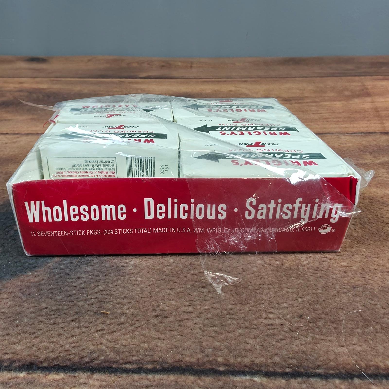 Wrigley's Spearmint Chewing Gum 11 Pack Box 187 Sticks White New