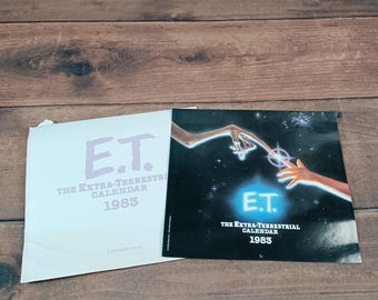 Universal E.T. The Extra-Terrestrial Calendar Unisex OS Black Excellent 1983 Vtg
