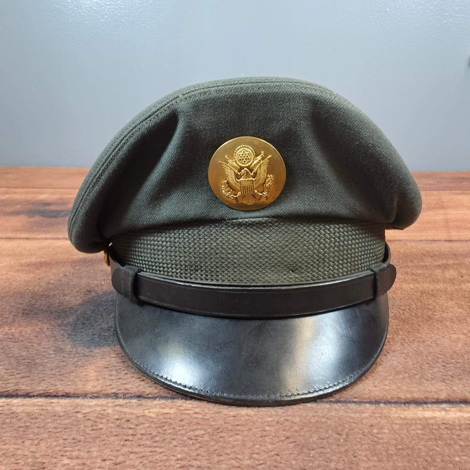 アメリカ陸軍サービスキャップ メンズ 7 オリーブグリーン 良品 下士官