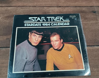 Star Trek Calendar OS Black New Sealed 1984 Stardate Vintage Sci-Fi OS